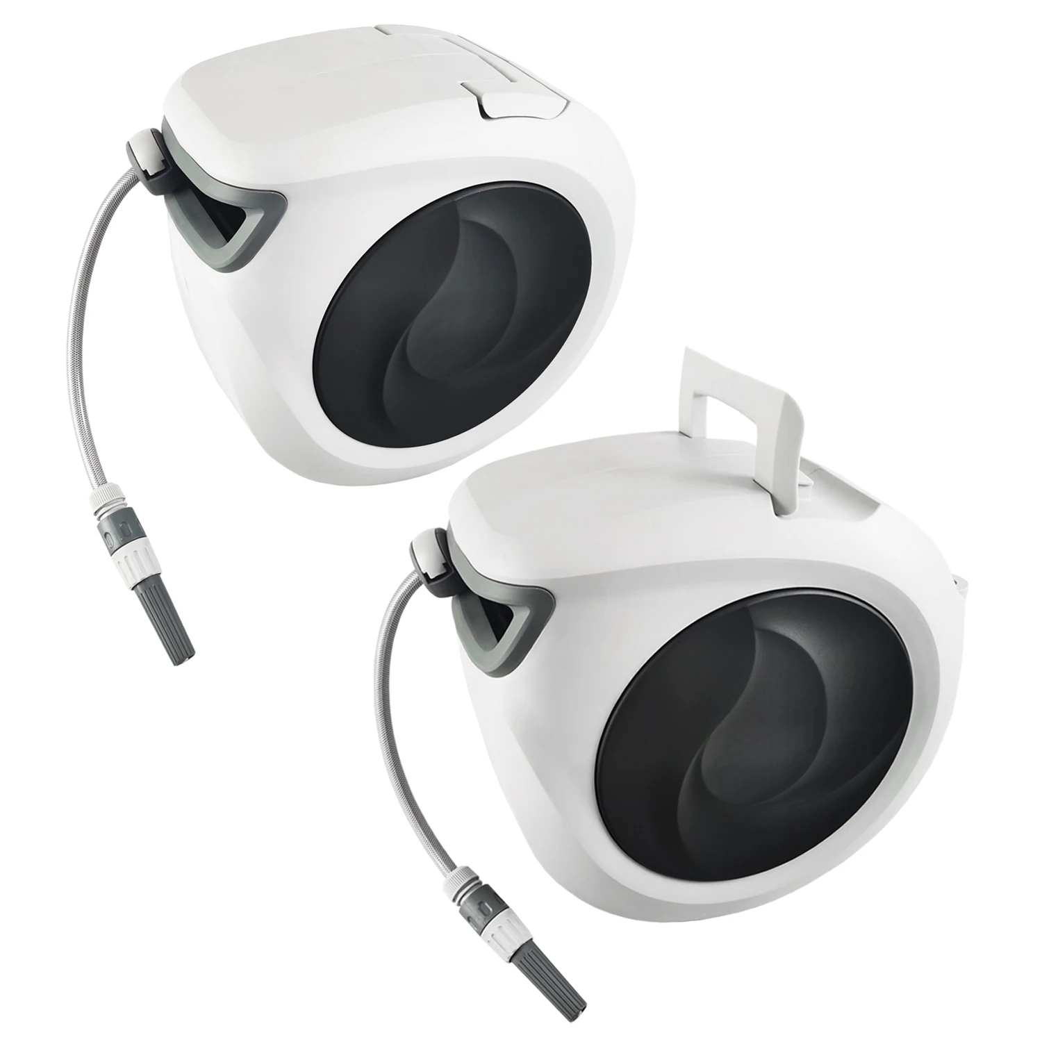 

Upgraded Heavy Duty Wall Mount Garden Hose Reel Retractable Car Washing Hose Reel with Sprayer Nozzle Automatic Slow