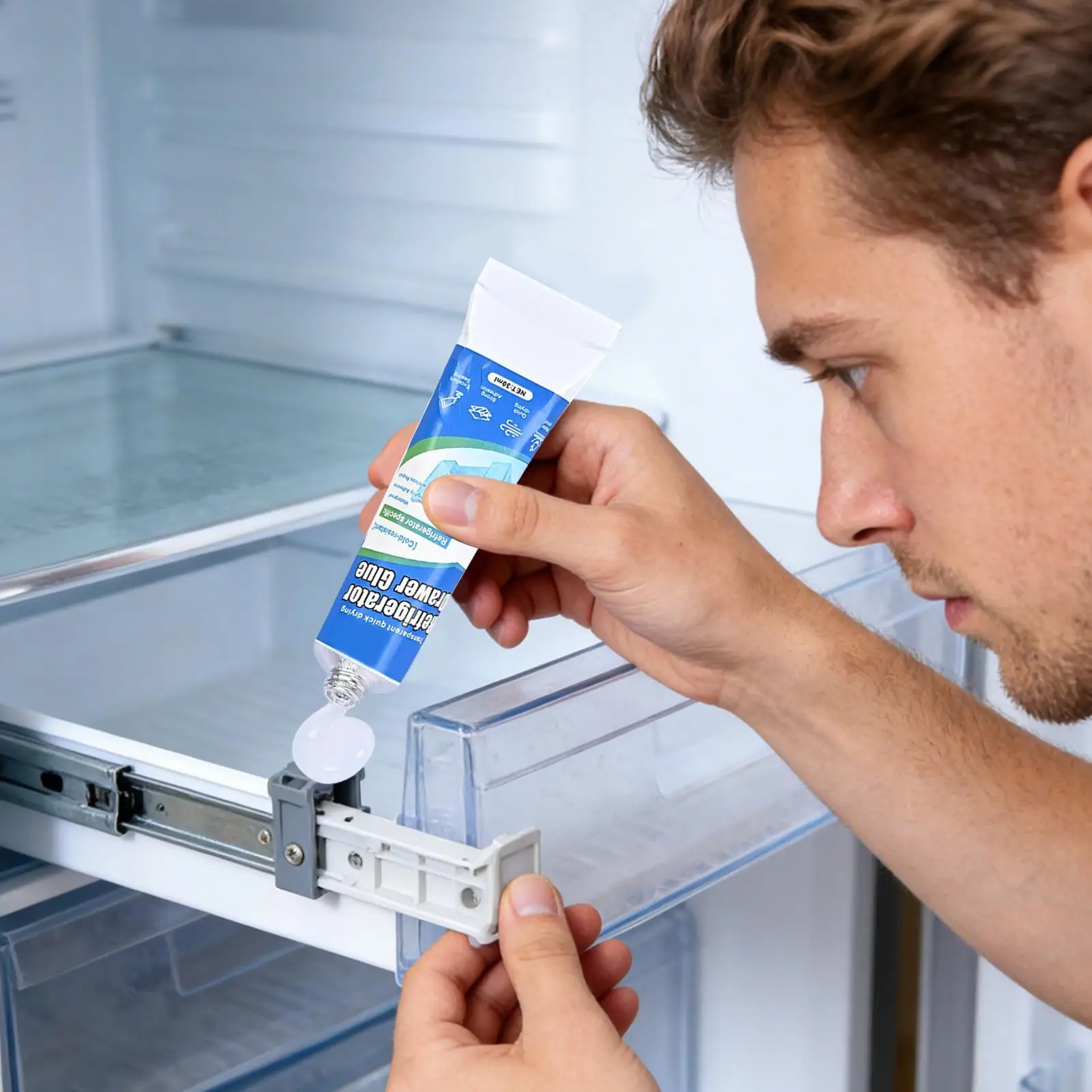 Fast Drying Silicone Glue 30ml Refrigerator Sealant Waterproof Household Adhesive For Glass Ceramic Wood, Model Tank School