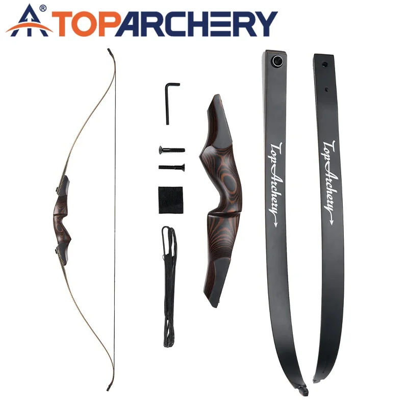 Toparchery-Recurve Bow and Arrow, Detachable Outdoor Hunting Bow, Suitable for Shooting Practice and Contest, 30-60IBS, New