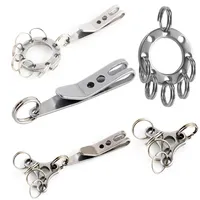 1PC Multitools Carabiner Pocket Clip Stainless Steel Bag Waist Belt Hanging Clip Mini Metal Key Buckle Holder Outdoor Tools