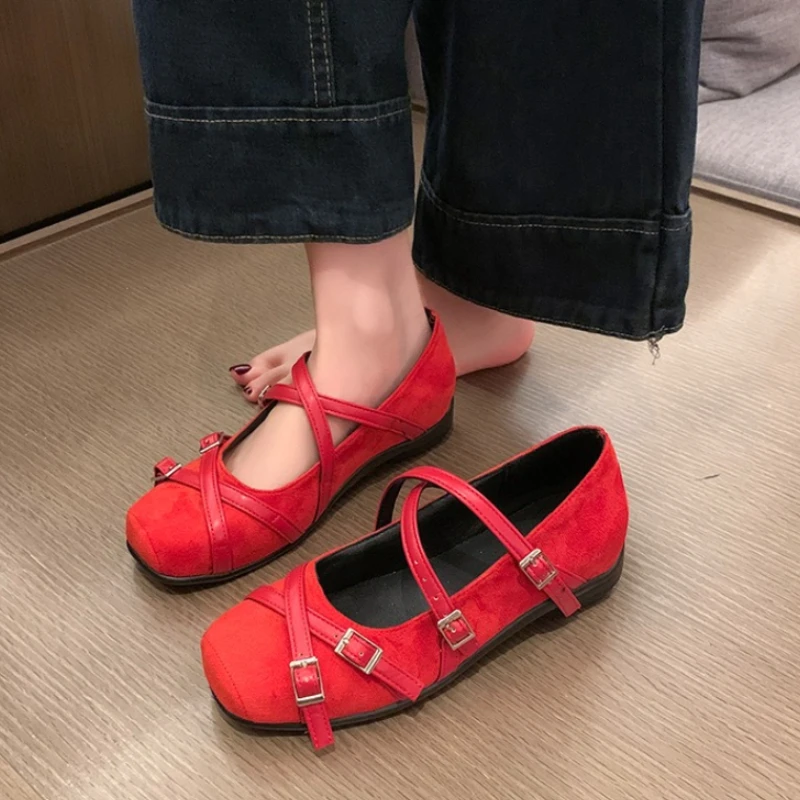 

Internal Elevation Women Mary Jane Shoes Buckle Strap Shoes Ladies Comfort Walking Shoes Spring Autumn Concise Zapatos De Mujer