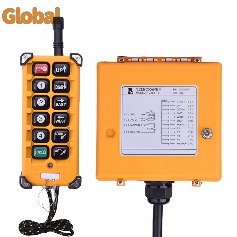 F23-BB 10 buttons 315MHZ Industrial Wireless Radio Crane Remote Control switches Hoist overhead bridge Crane lift control