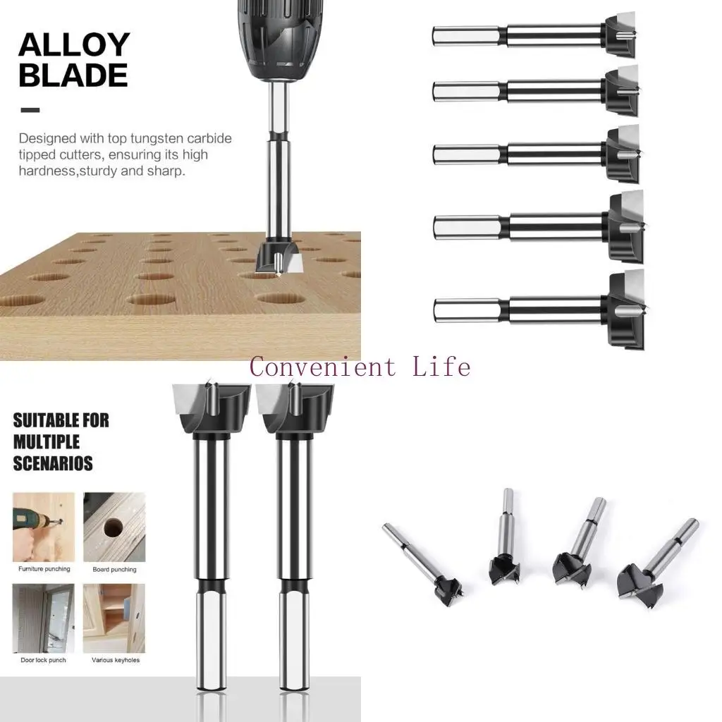 

L1EE 5Piece Drill Bit Forstners Drill Bit with Centering Point for Enhances Performances in Woodworking Projects