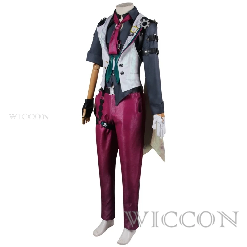 Honkai Star Rail Gallagher Cosplay Costume Wig Pants Shirt Vest Tie Suits Men Halloween Party Carniavl Roleplay Outfits Suit