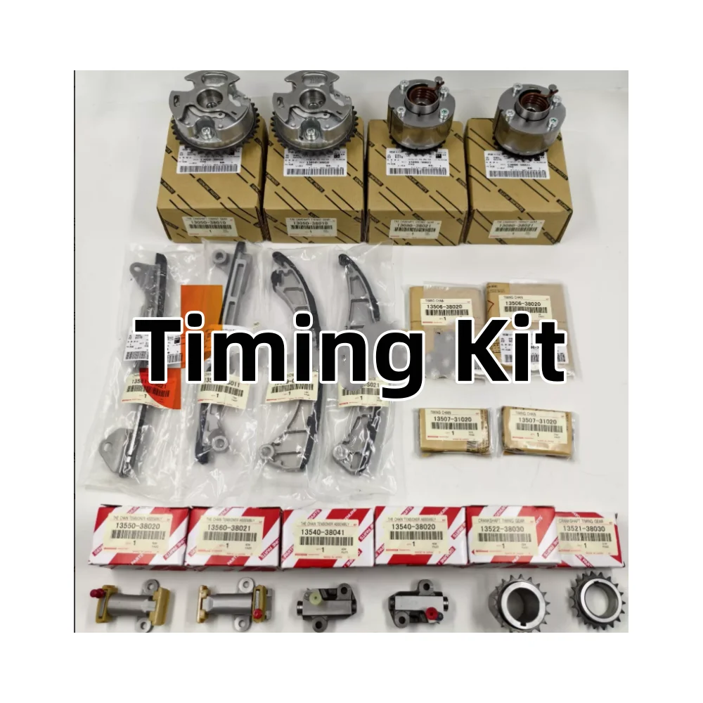 Комплект ГРМ, совместимый с Toyota Lexus Sequoia Tundra Land Cruiser LX570 5,7 л для 13050-38010*2 13080-38021*2 13561-0S021 Комплект ГРМ, совместимый с Toyota Lexus Sequoia Tundra Land Cruiser LX570 5,7 л для 13050-38010*2 13080-38021*2 13561-0S021