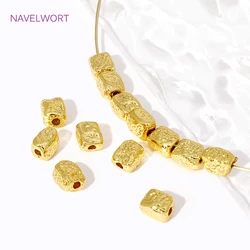 6.5MM 18K Gold Plated Irregular Spacer Beads Brass Metal Beads Separators For Bracelet Necklace Making DIY Jewelry Accessories