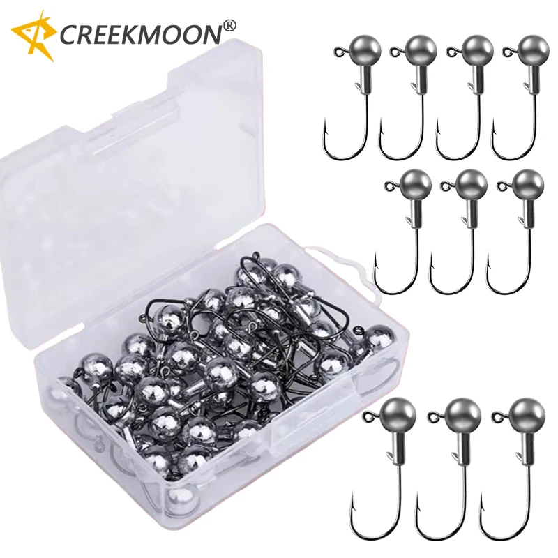 10 Stück Metall-Jigköpfe Angelhaken aus Wolfram, scharfe Jiggingköpfe für Weichköder, Wurm, Crappie-Jigs, Angelhaken für Salzwasser 지그헤드