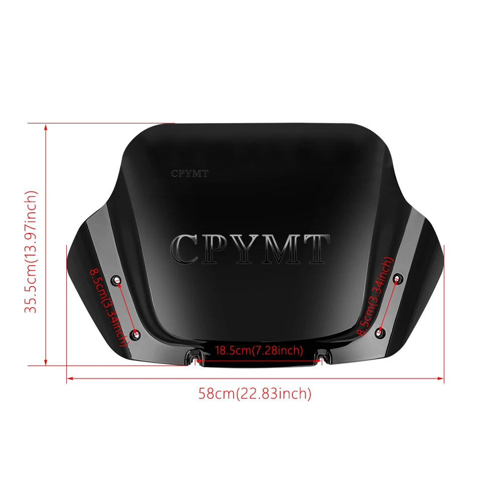 14 inch Windshield W/Bracket Motorcycle Front Windscreen Wind Deflectors Fit for Harley Street Glide FLHX CVO FLHXSE 2023 2024
