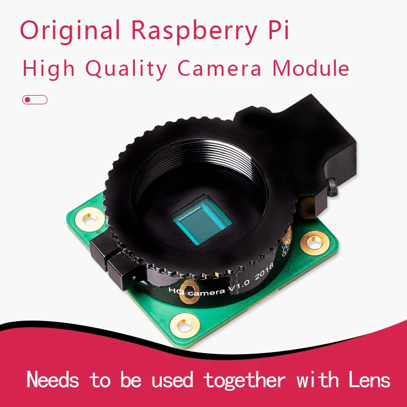 Raspberry Pi High Quality HQ Camera Module 12.3MP IMX477 sensor support for C- and CS-mount lenses