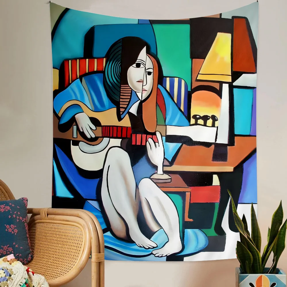 Picasso Abstract Painting Colorful Tapestry Wall Hanging Hom