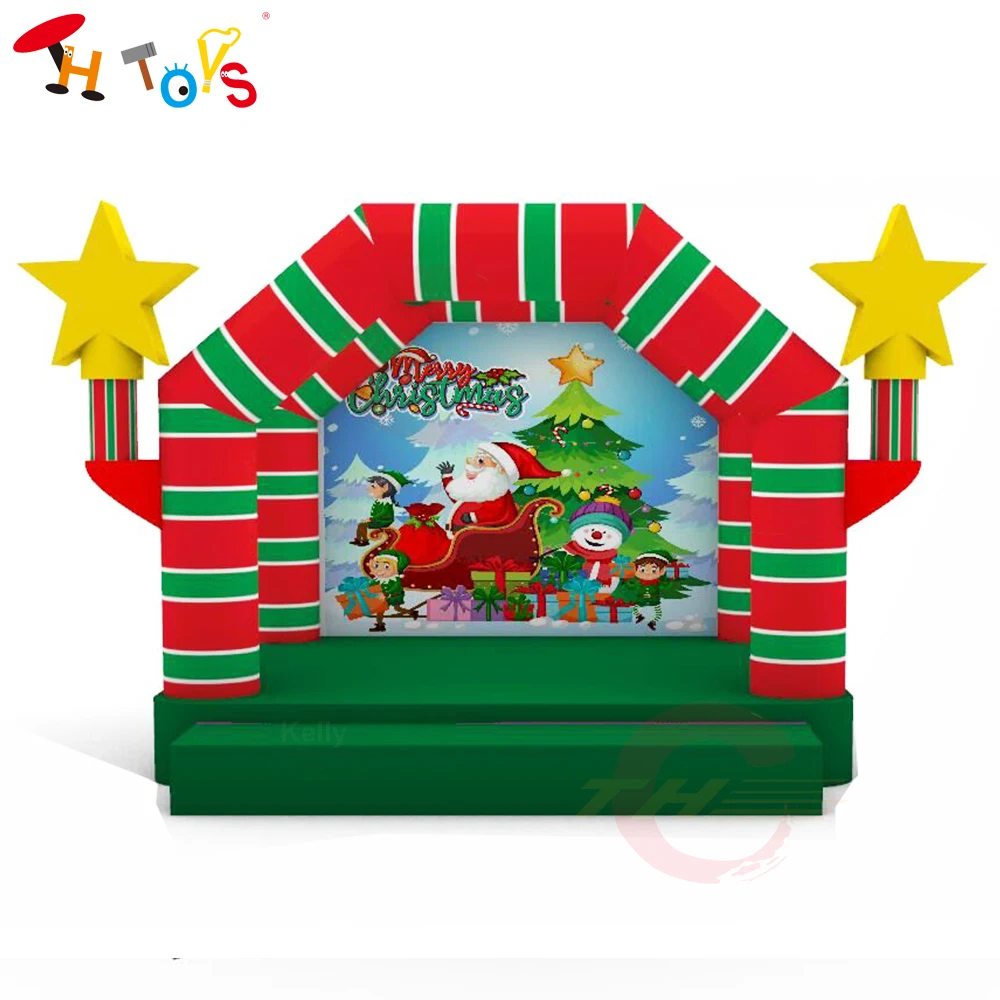 

Fast Shipping 4x3m Inflatable Christmas Bounce House Commercial Air Bouncy Castle with Blower