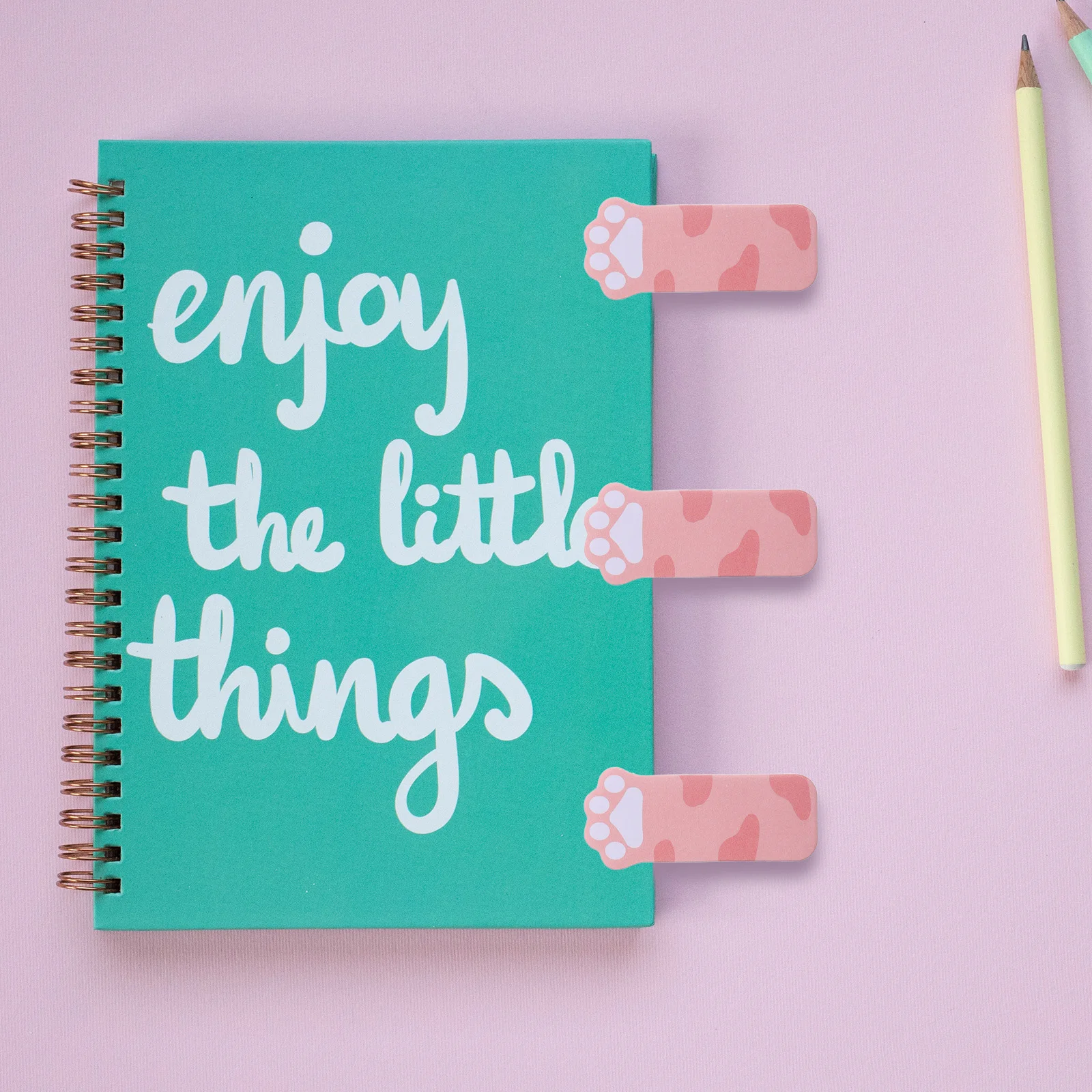 

6 Sets Cat's Paw Kawaii Memo Pads Student Stationery Pastel Page Tabs Tearable Book Marks Smooth Writing Small Note