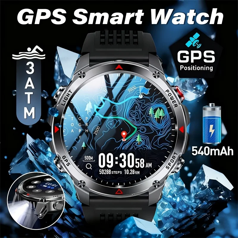 New T-Rex3 Ultra 540mAh Battery Smart Watch Built in GPS Compass 3ATM Waterproof Sports tracker Outdoors Military Smartwatches