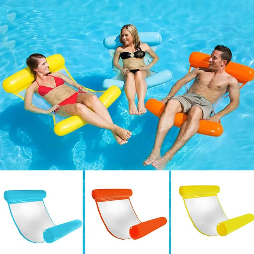 New Water Hammock Recliner Inflatable Floating Swimming Mattress Sea Swimming Ring Pool Party Toy Lounge Bed For Swimming