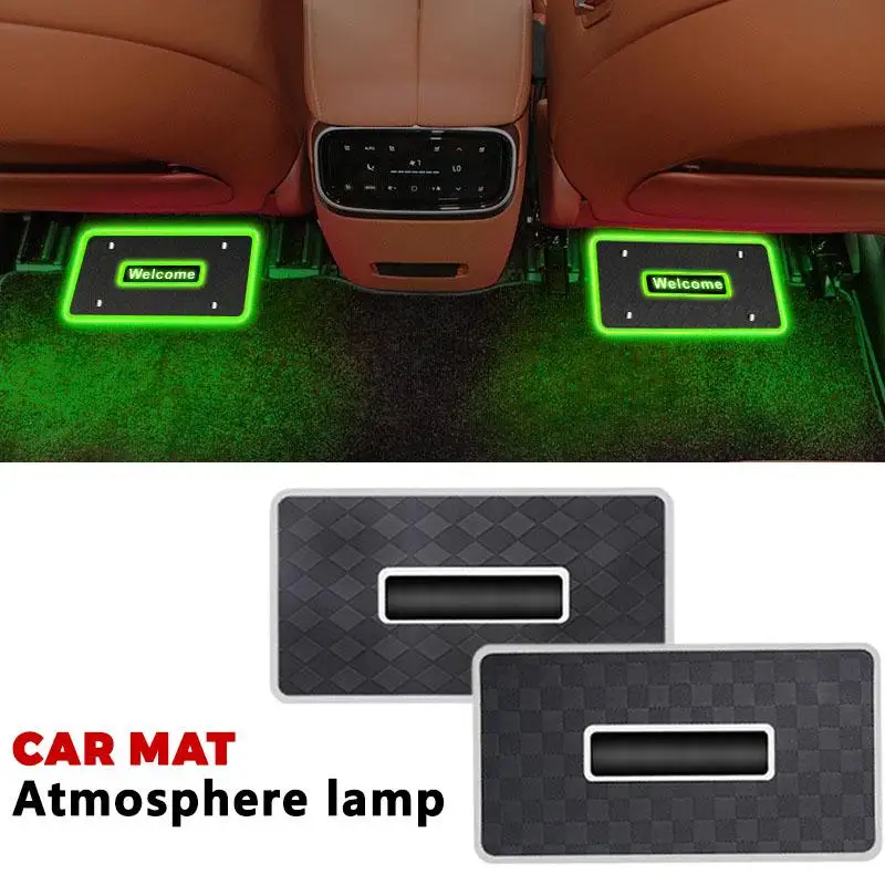 

4/2 In 1 Car Floor Mats Ambient Light LED Neon Lamp App Control Foot Mat Decor Universal Wireless Control Interior Accessories