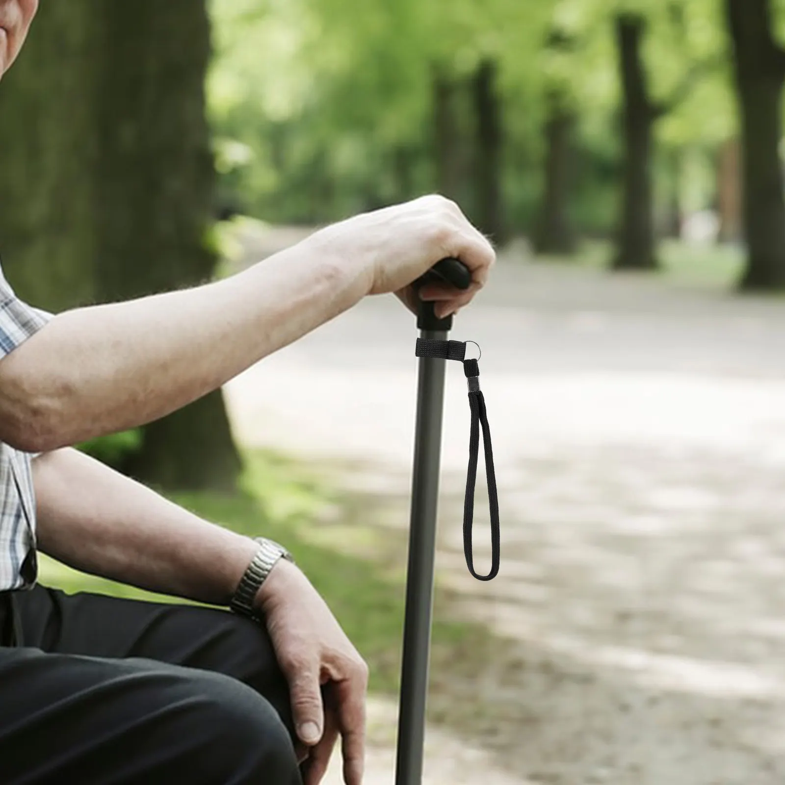 

4Pcs Anti-Lost Cane Wrist Strap Lightweight Comfortable Buckle Fastening Walking Stick Lanyard Crutch Accessory Outdoor Use