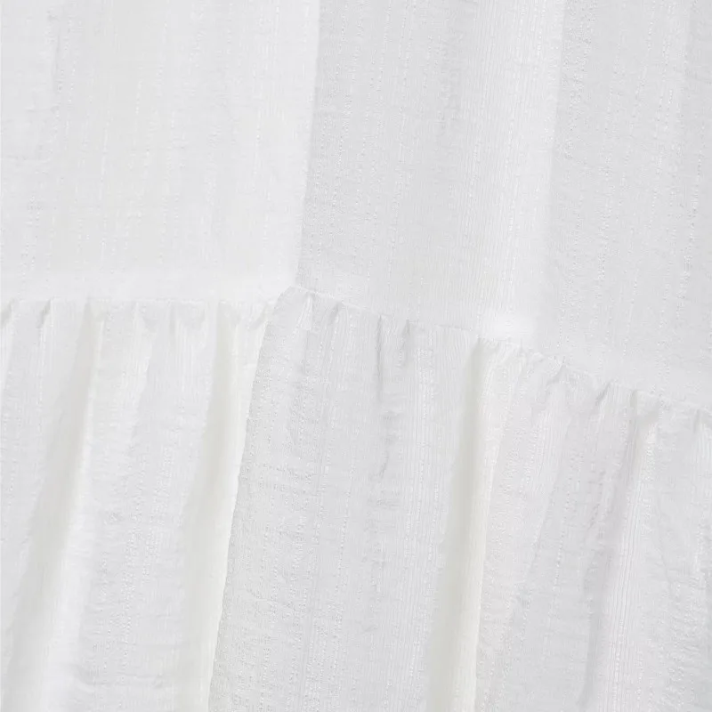 Branco mini vestidos mulher elegante casual solto em camadas emenda vestidos de mangas compridas 2025 nova primavera verão vestidos de festa à noite
