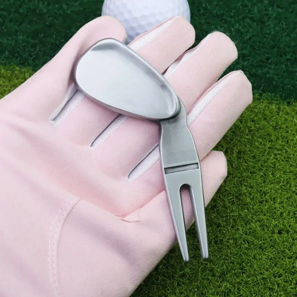 الأخدود الأنظف المركبة الفضائية جولف الأخضر شوكة سبائك الزنك المغناطيسي ديفت شوكة المحمولة متعددة الوظائف كرة جولف شوكة لعب الغولف #4