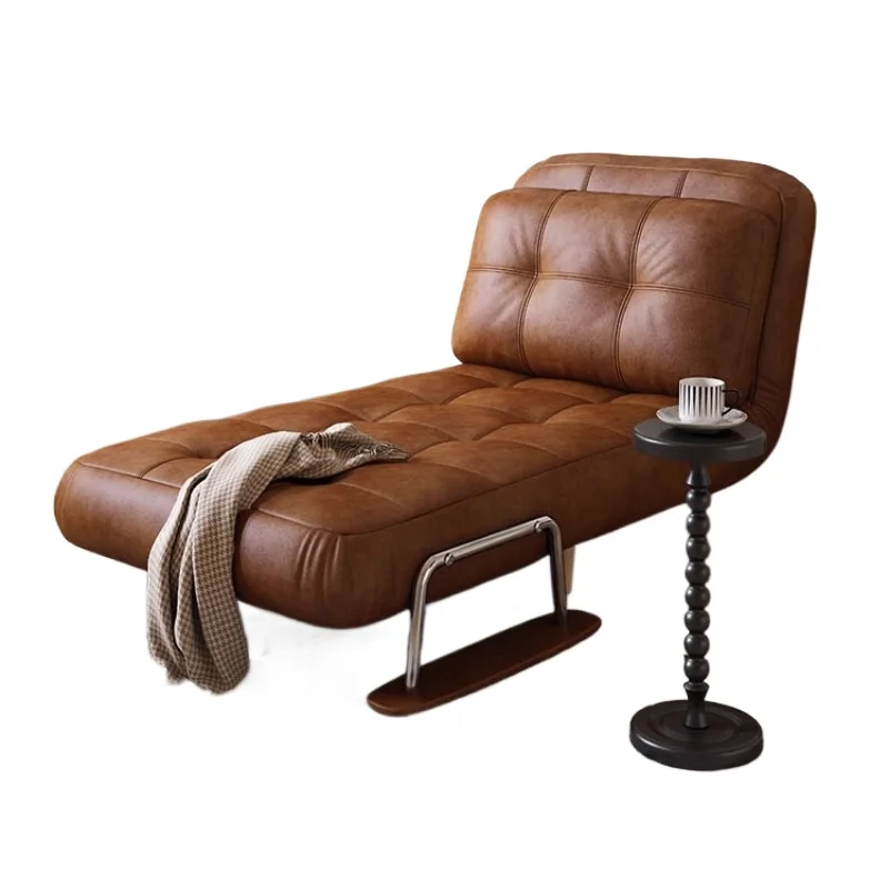 

Medieval style leather sofa bed living room foldable dual-purpose small apartment single bed 2025 new study