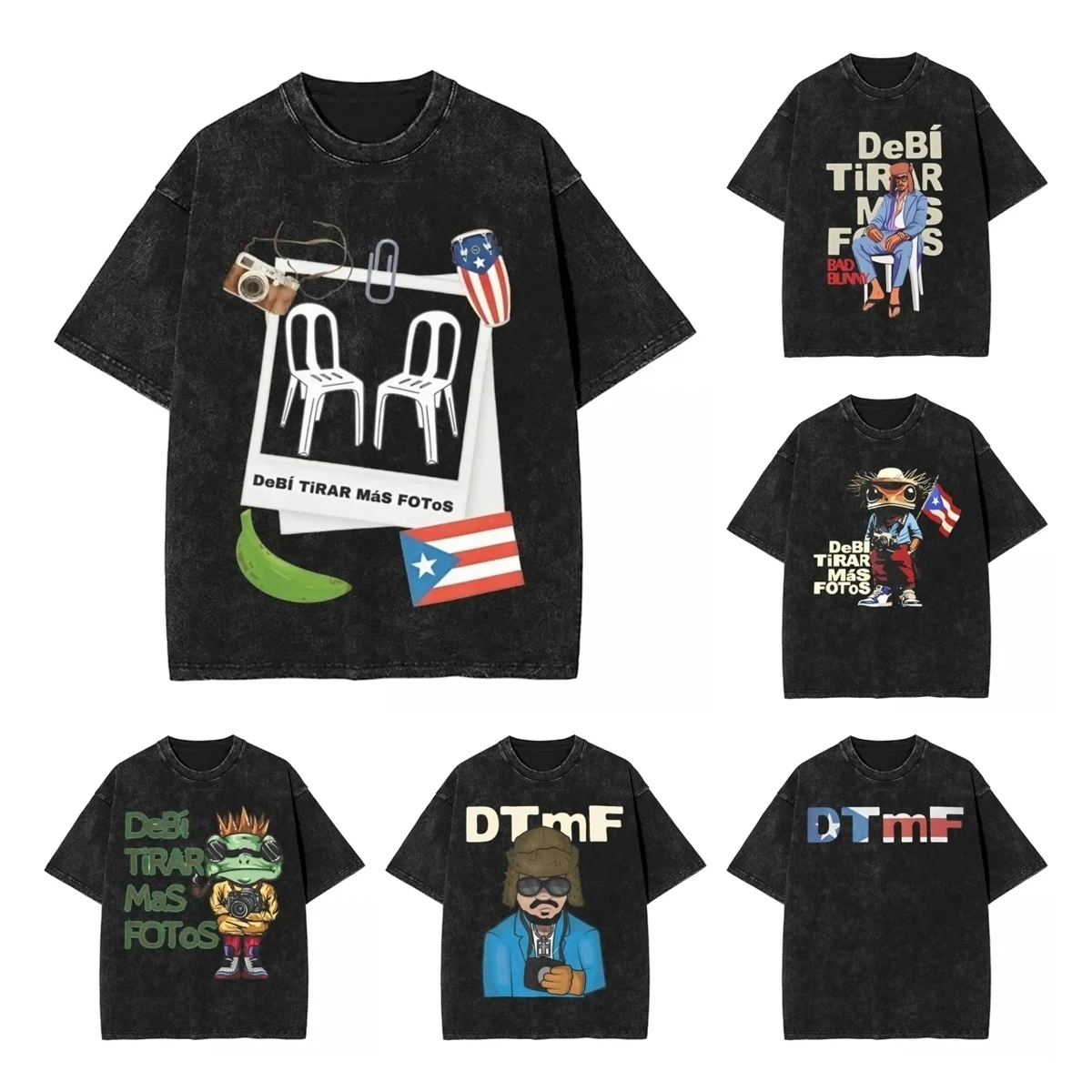 DeBi TiRAR MaS FOTOS-T-shirt en coton délavé pour homme et femme, style hip hop, streetwear, été