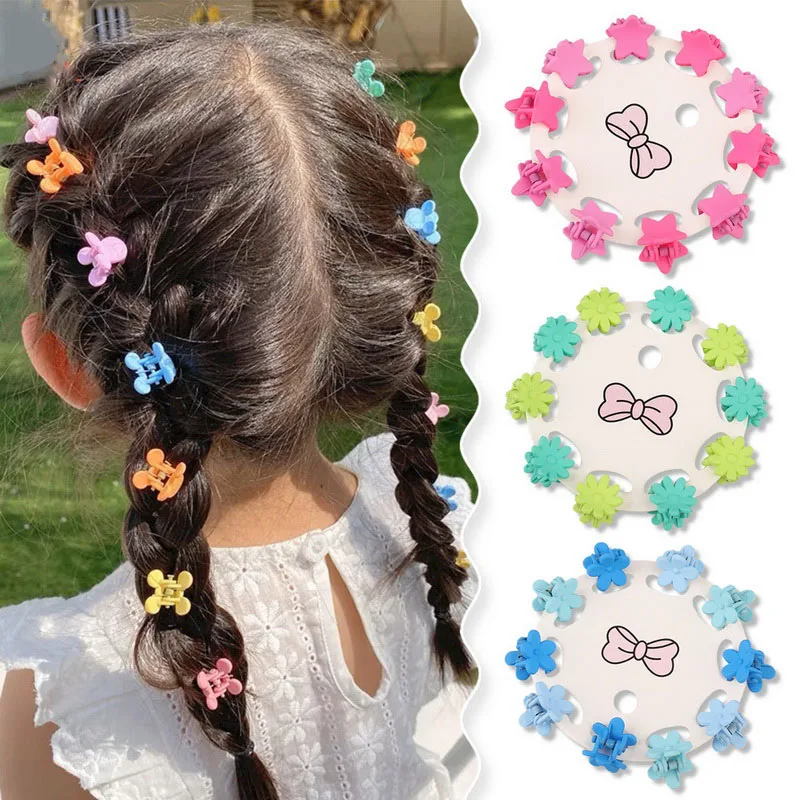 10pcs Candy Small Flower Claw Clip For Baby Cute Rabbit Mickey Hair Clip Girls Mini Hairclips Kids Hair Crab Hairpin Accessories