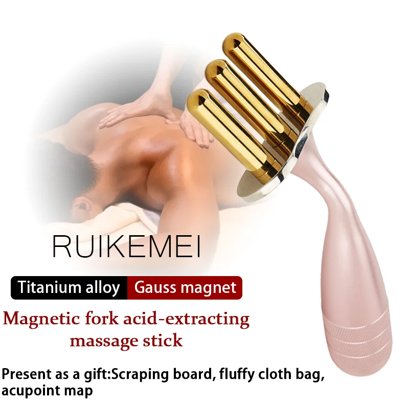 Point Massager Tool For Body Magnetic Fork Made Of Titanium Alloy Lymph Meridian Massage Stick Acid Discharge Bar Shoulder Neck