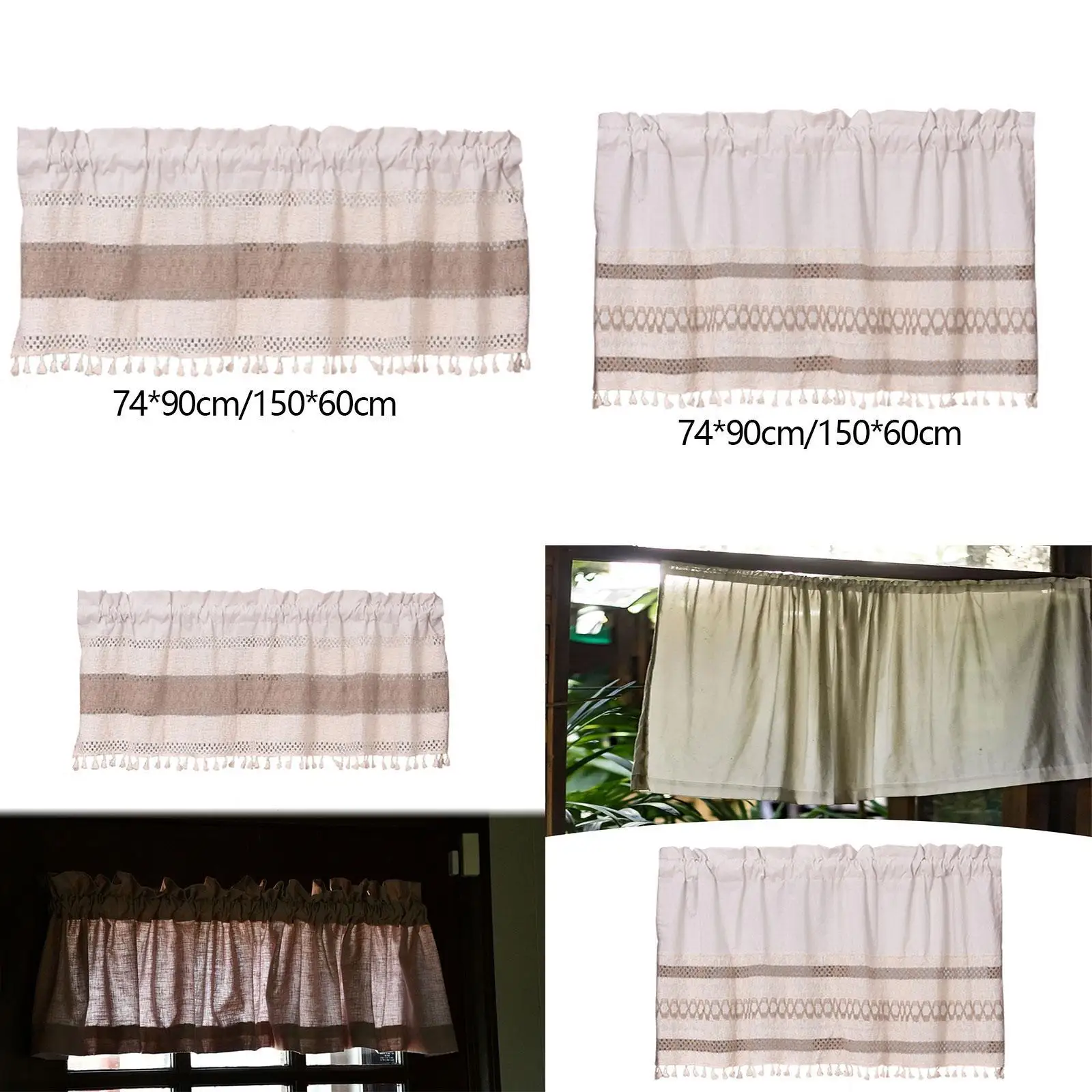 Valance Curtain Machine Washable for Window for Living Room Nursery Dorm