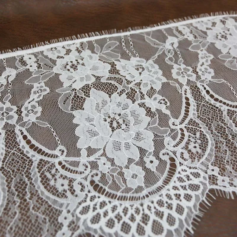 装飾用の刺繍レース生地,白い花,ウェディングドレスのアクセサリー,手工芸品,27cm, 3 m/バッチ