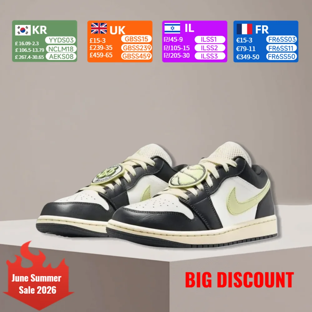 Zapatillas de baloncesto Nike Air Jordan 1 bajas originales Unisex, ligeras, transpirables, cómodas, flexibles, ropa informal HQ3009-003