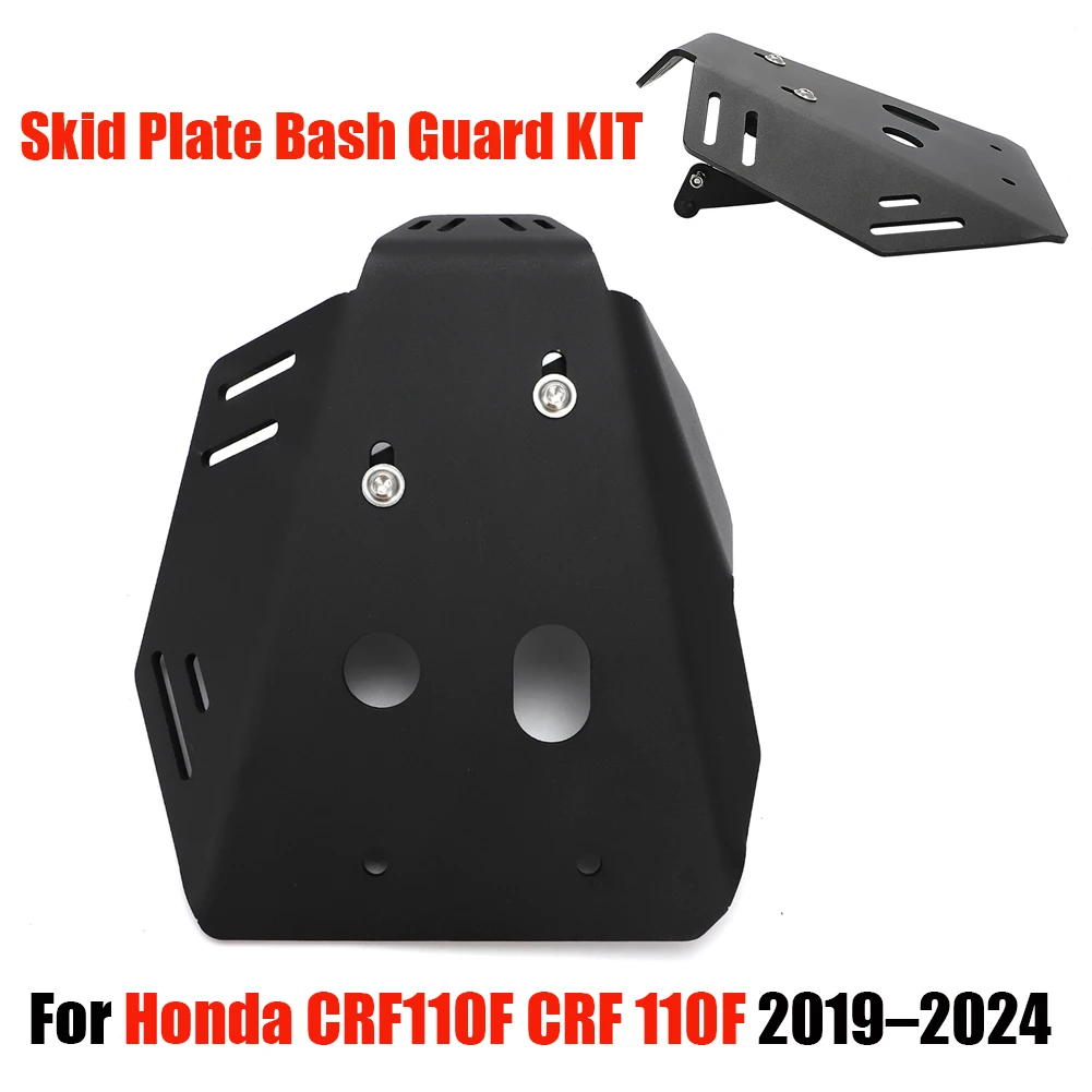 

Aluminum Skid Plate Bash Guard Black For Honda CRF110F CRF 110F 2019 2020 2021 2022 2023 2024