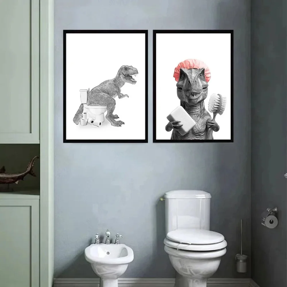 القط الزرافة الكلب الفيل ورق التواليت حوض الاستحمام مضحك الحمام الرسم على لوحات القماش الجدارية الملصقات لغرفة المعيشة ديكور المنزل الحديث