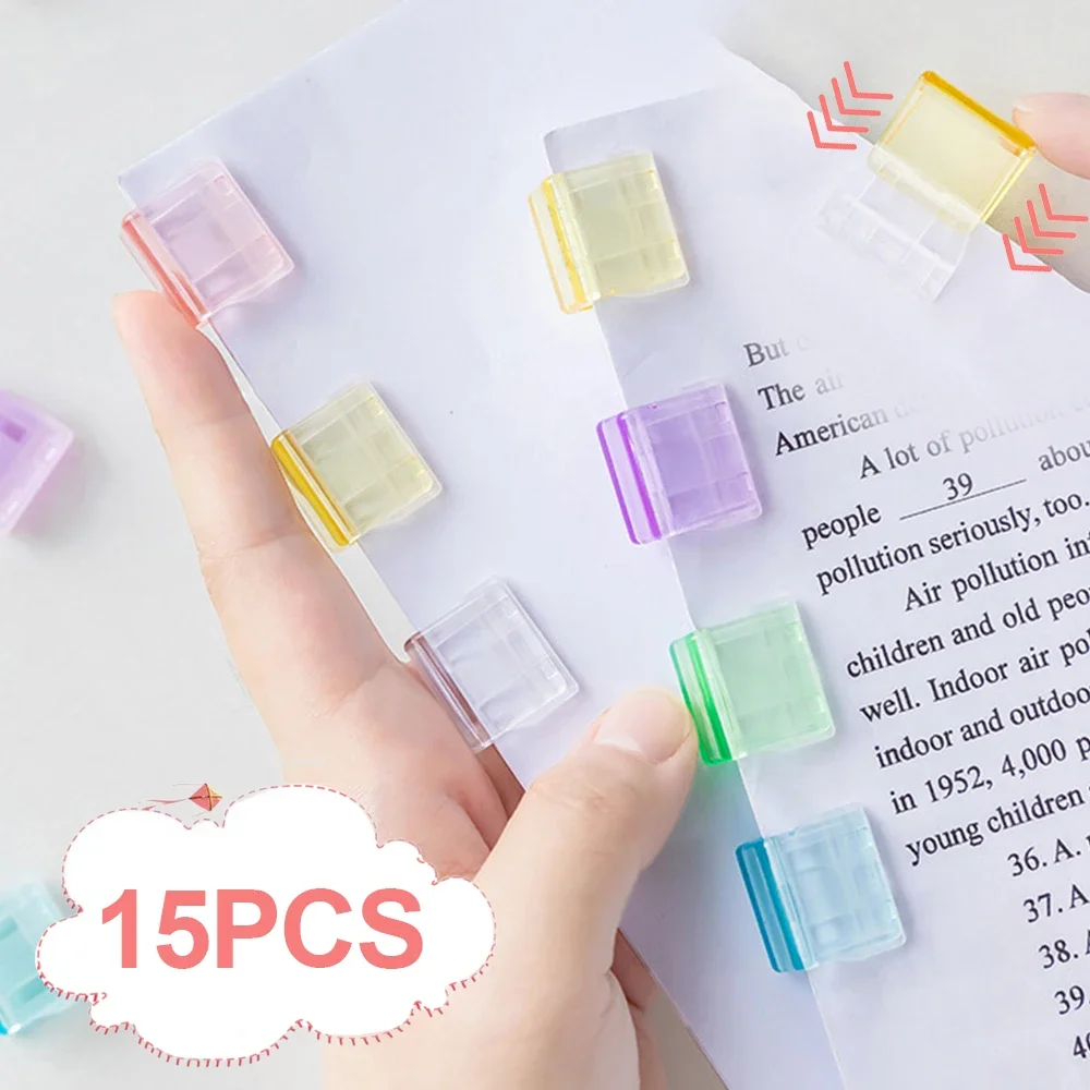 Translucent Colored Plastic Paper Clips Push Clip For Book Papers File Document Classification Clamp School Storage Stationery