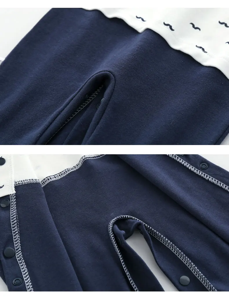 0-1 Jahr Neugeborener Junge Gentleman-Stil Fliege Baby-Strampler Langarm-Overall für Jungen Einjährig – Detail 10