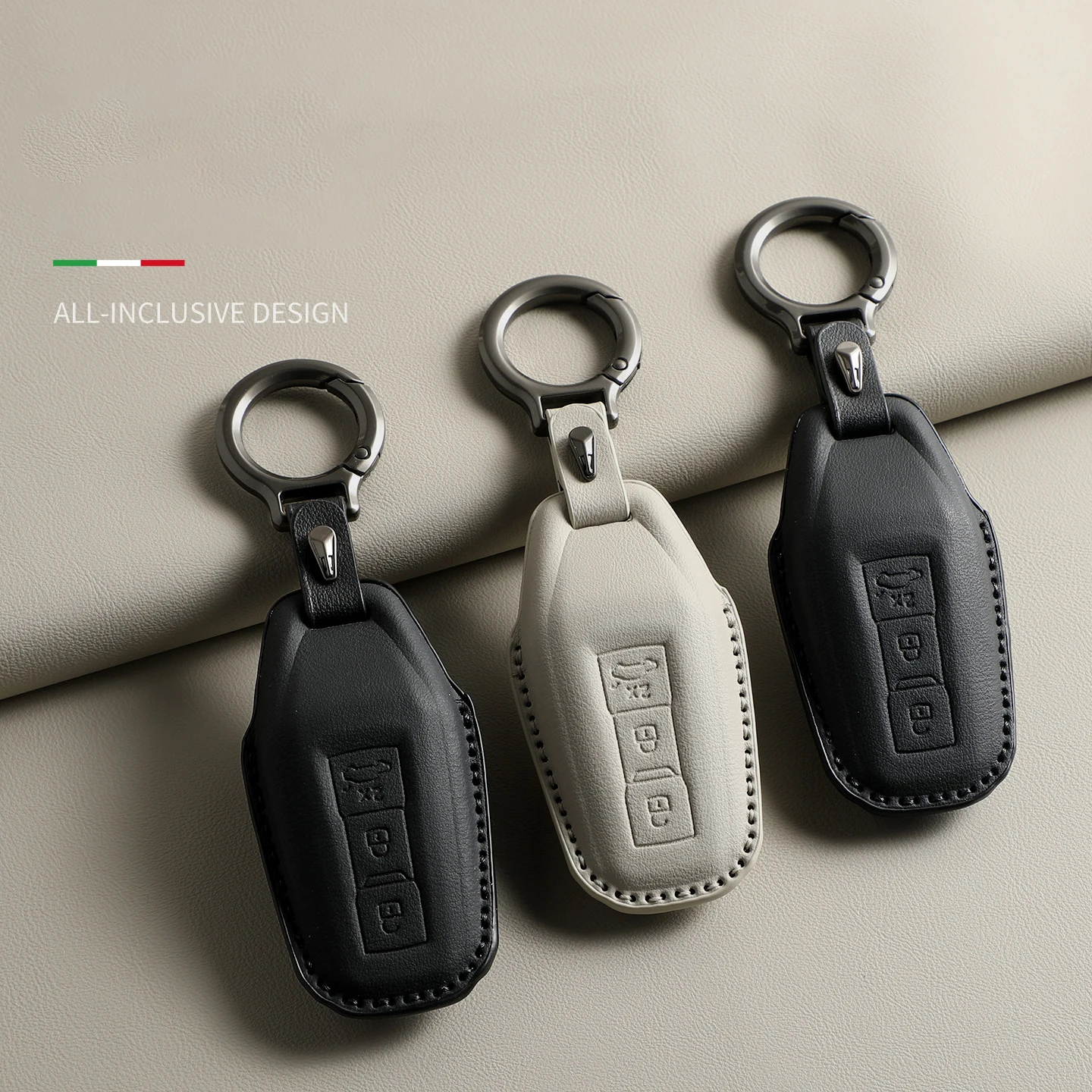 

Leather Car Remote Key Case For Audi A5L A6l E-tron A3 A5L Q6 Q6L Q5 2026 Car Accessories Key Shell Cover Fob Holder