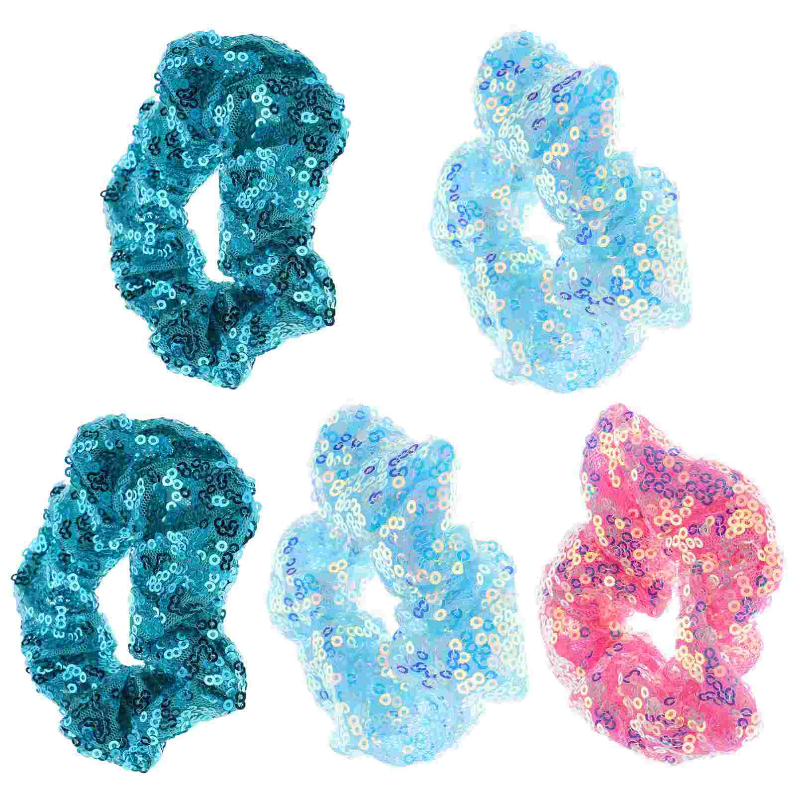 

5 Pcs Sequins Christmas Hair Tie Miss Ribbons Girls Women Accessories Fabric Performance Ties