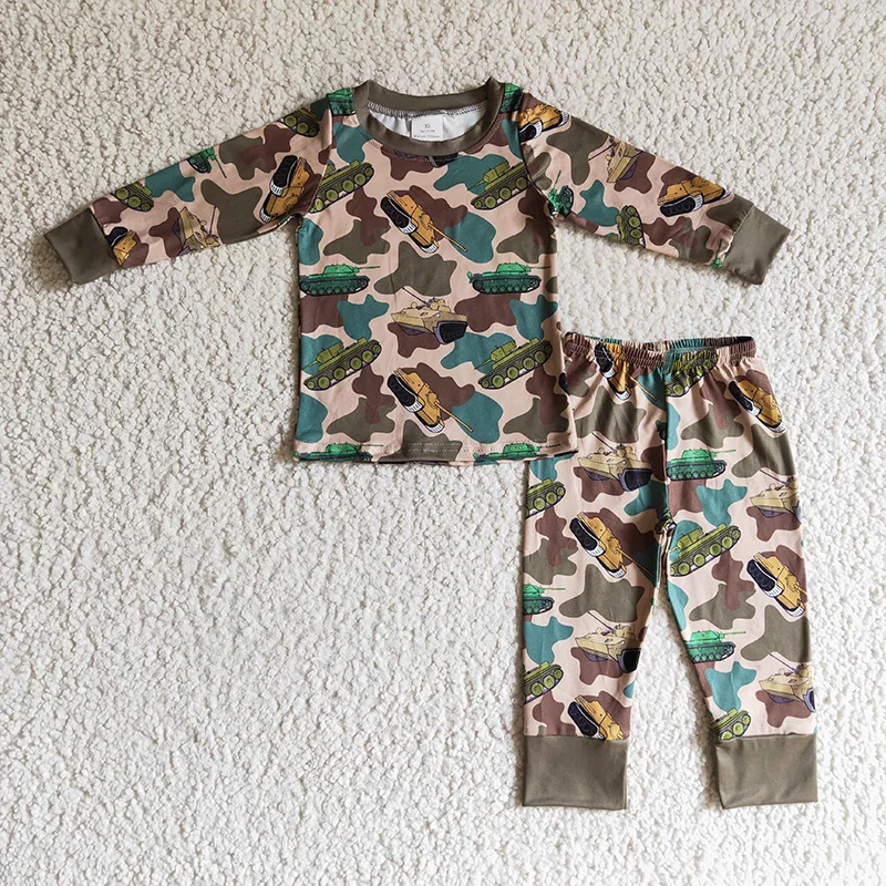 

Baby Boy Camo Tank Print Nightwear Clothing Children Long Sleeve Pants Sleepwear Two Piece Set Kid Outfit Toddler Cotton Pajamas