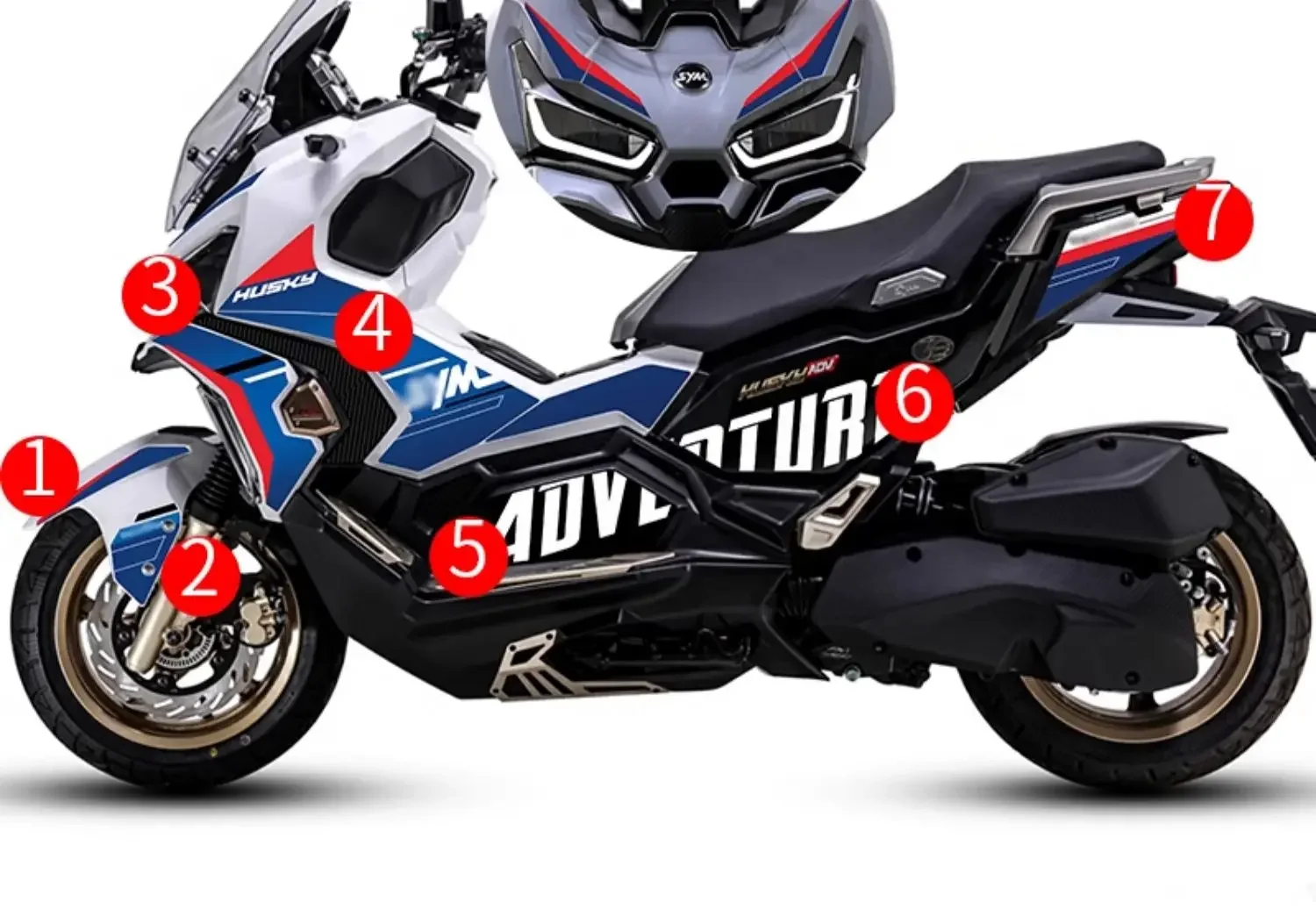 Motorcycle Accessories Pedal Modified Decals Full Body Sticker Decorative Fit FOR SYM HUSKY ADV150