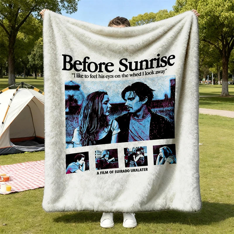 Before Sunrise 1995 T, Flannel Blanket, Ethan Hawke Romance, Richard Linklater Vienna, Romantic Film Gift