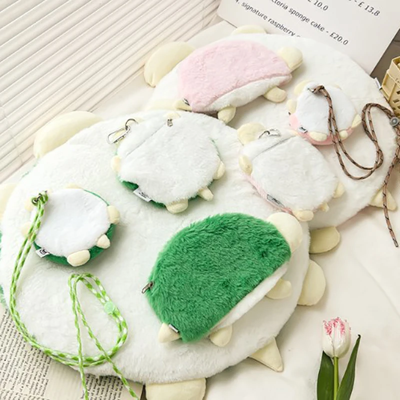 Japan Cute Plush Cute Turtle Doll Coin Purse Wristlet Bag Cartoon Wallet Mini Zipper Girl Coin Wallet Cable Headset Bag