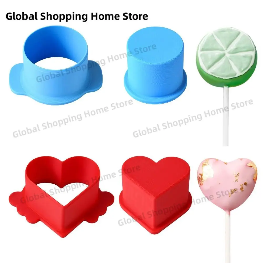 

Creative Silicone Cake Pop Cutter Circle and Heart Shape DIY Cake Mold Handmade Baking Tool Chocolate