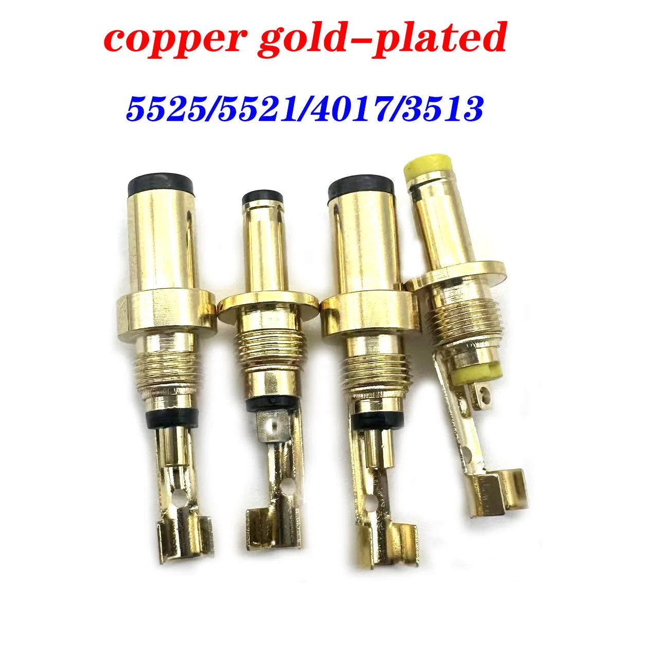 Pureline Copper Plated Gold 5.5 X 2.5 5.5 X 2.1 4.0x1.7 3.5 X 1.35 mm DC Power Jack Male Plug Metal Connector Adapter