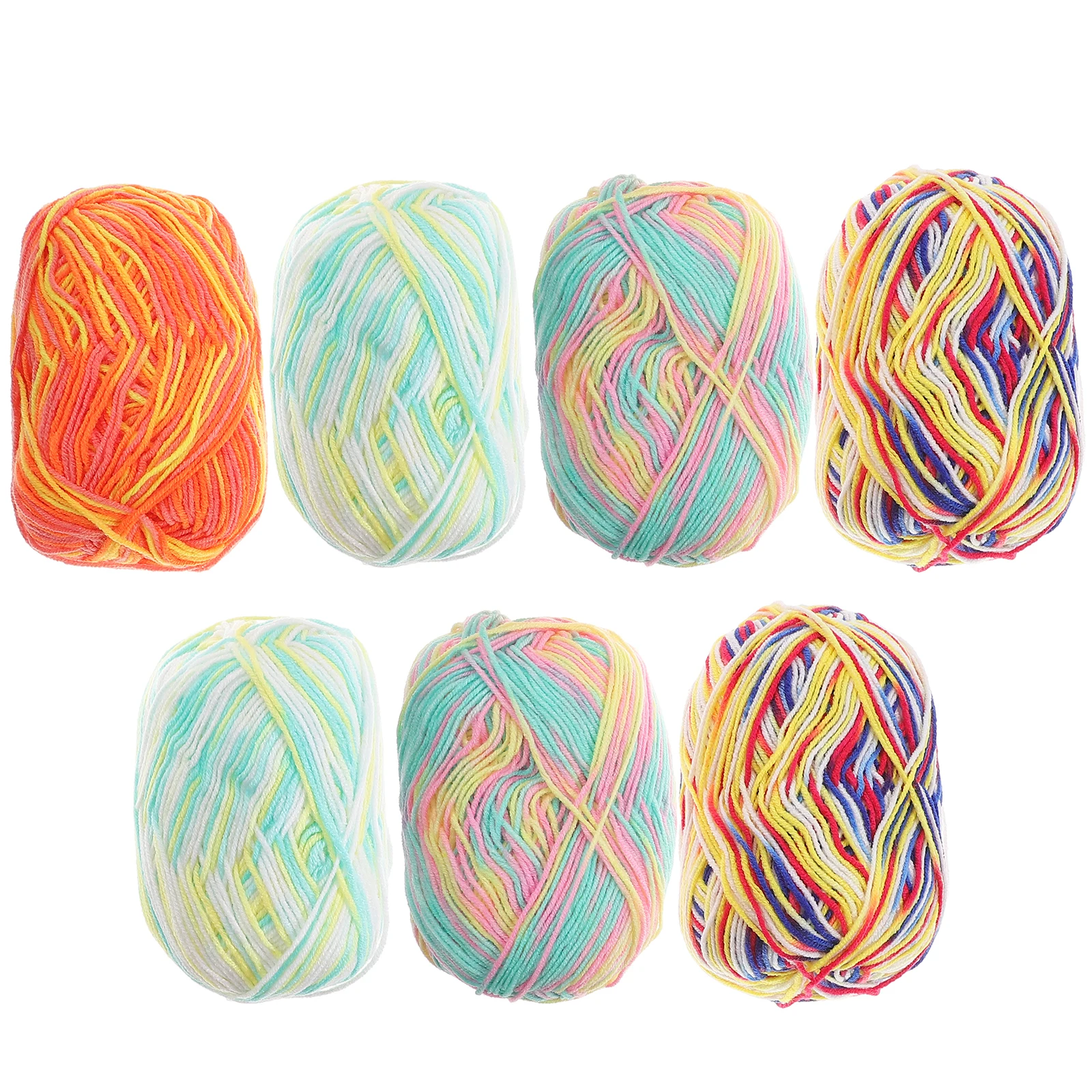 

7pcs Milk Cotton Yarn Rainbow Crochet Bundle Soft Warm Knitting Wool for Sweaters Hats Accessories Christmas Gifts