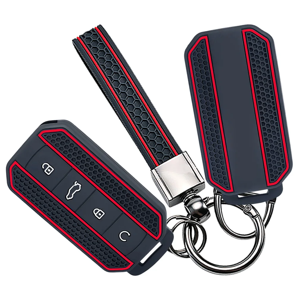 Silicone Car Key Case Full Cover for Chery Jaecoo J5 5 2025 2026 Protection Key Bag Housing Holder Keychain Car Accessories