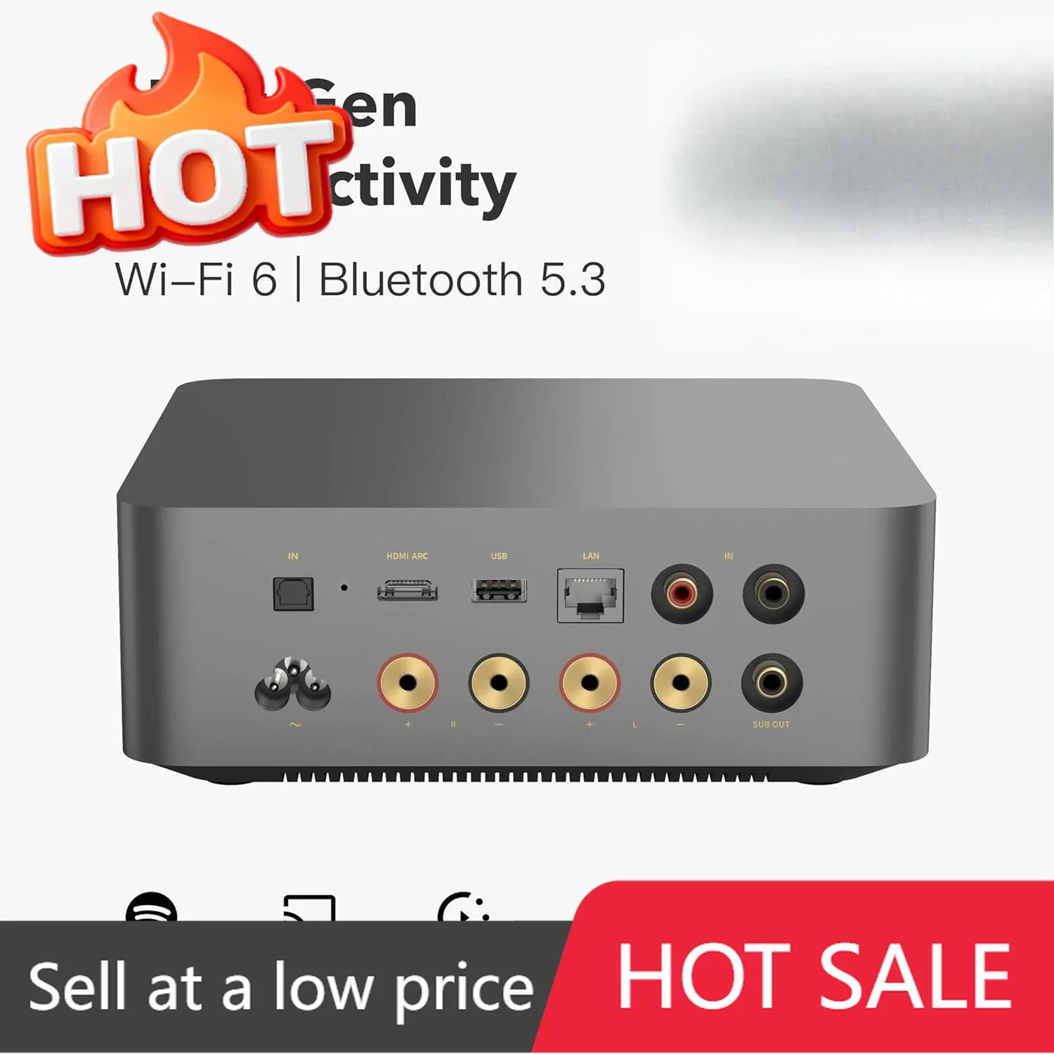 

Суперскидка на Amp Ultra с голосовым пультом 2 | Усилитель потокового воспроизведения мощностью 100 Вт с премиальным ЦАП ESS ES9039Q2M и двумя усилителями TI TPA3255