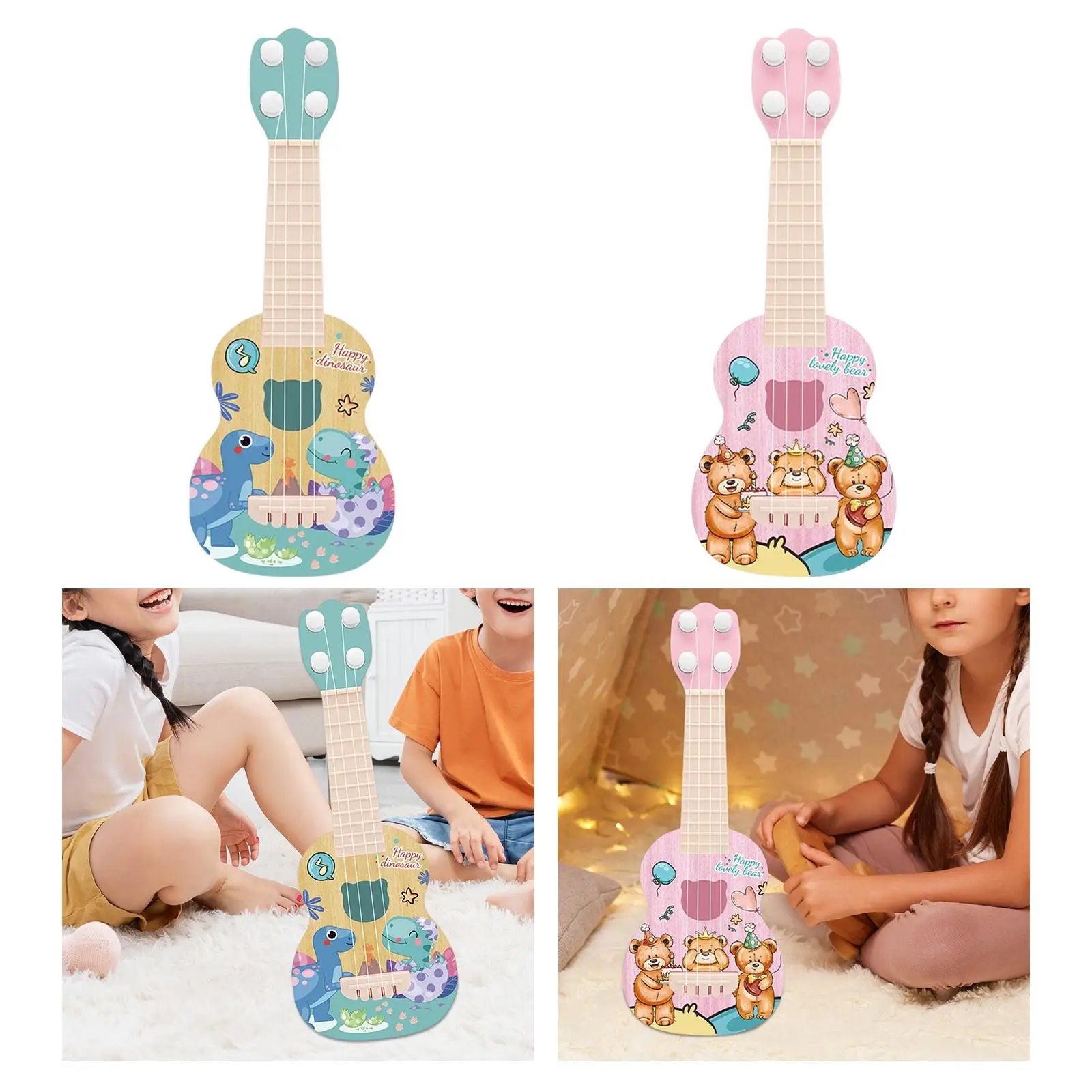 Professionale Ukulele Chitarra Giocattolo Abilità Migliorare Portatile Precoce Educativo 4 Corde Piccola Chitarra per Ragazzi Ragazze Regali di Compleanno