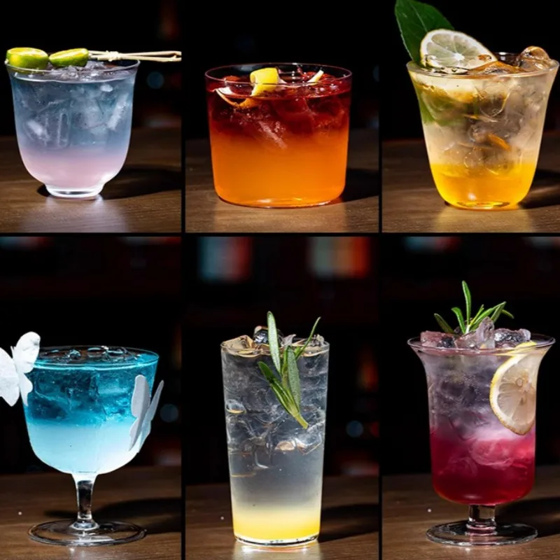 Cocktailgläser im japanischen Stil, inkl. Gläserbecher, japanische Highball-Becher, ultradünner Glasbecher mit breiter Öffnung, Gin-Tonic-Glas