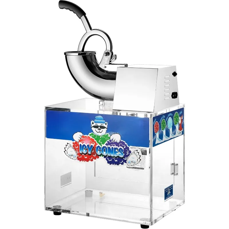 

Polar Blast Snow Cone Machine Acrylic Crushed Maker Grinds Up to 500lbs of Ice Per Hour for Parties, Events