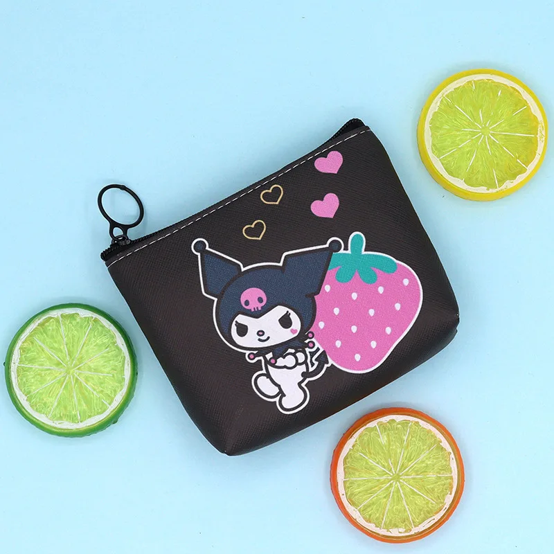 Original Sanrio Anime Wallet Hello Kitty Women\'s Bag Kulomi Melody Cinnamoroll Cartoons Mini Coin Purse Portable ID Card Holders