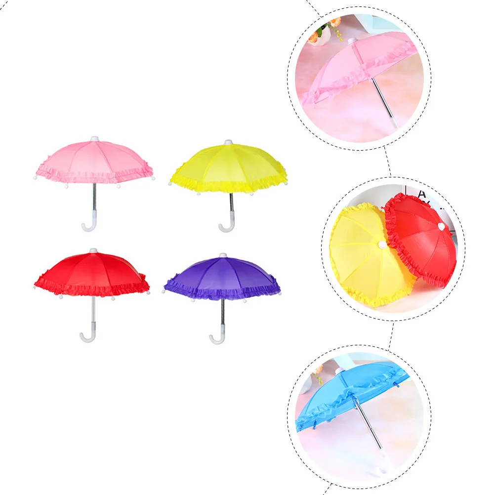 4 Pcs Mini Umbrella Photography Prop Children Decorative Tiny Umbrellas Plastic Kids