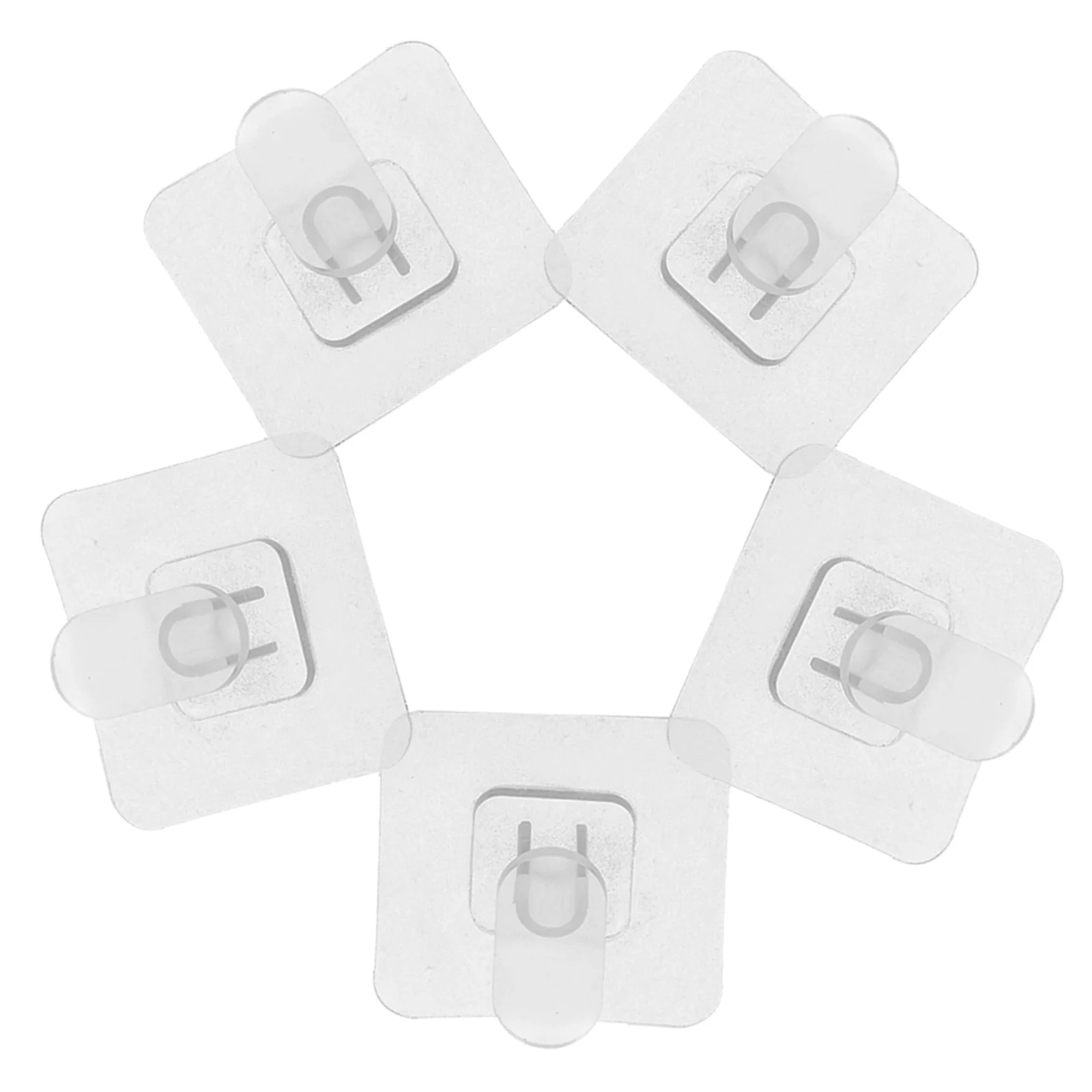 

5pcs Adhesive Heavy Duty Clear Wall Mount Shower Hooks for Bathrooms Kitchens Strong Hold Capacity Plastic Hanging Hooks